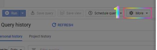 bigquery cache - bigquery more option